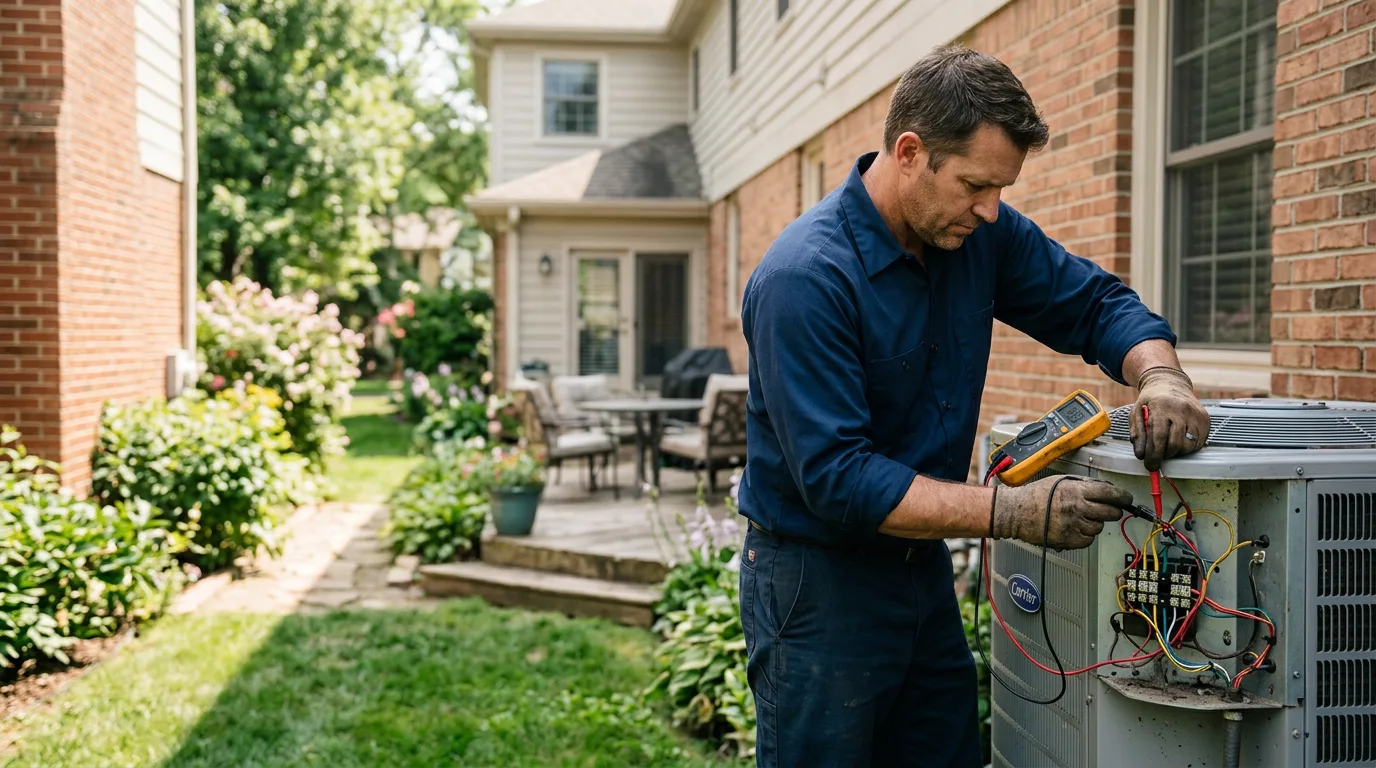 HVAC technician working near Rock City, IL